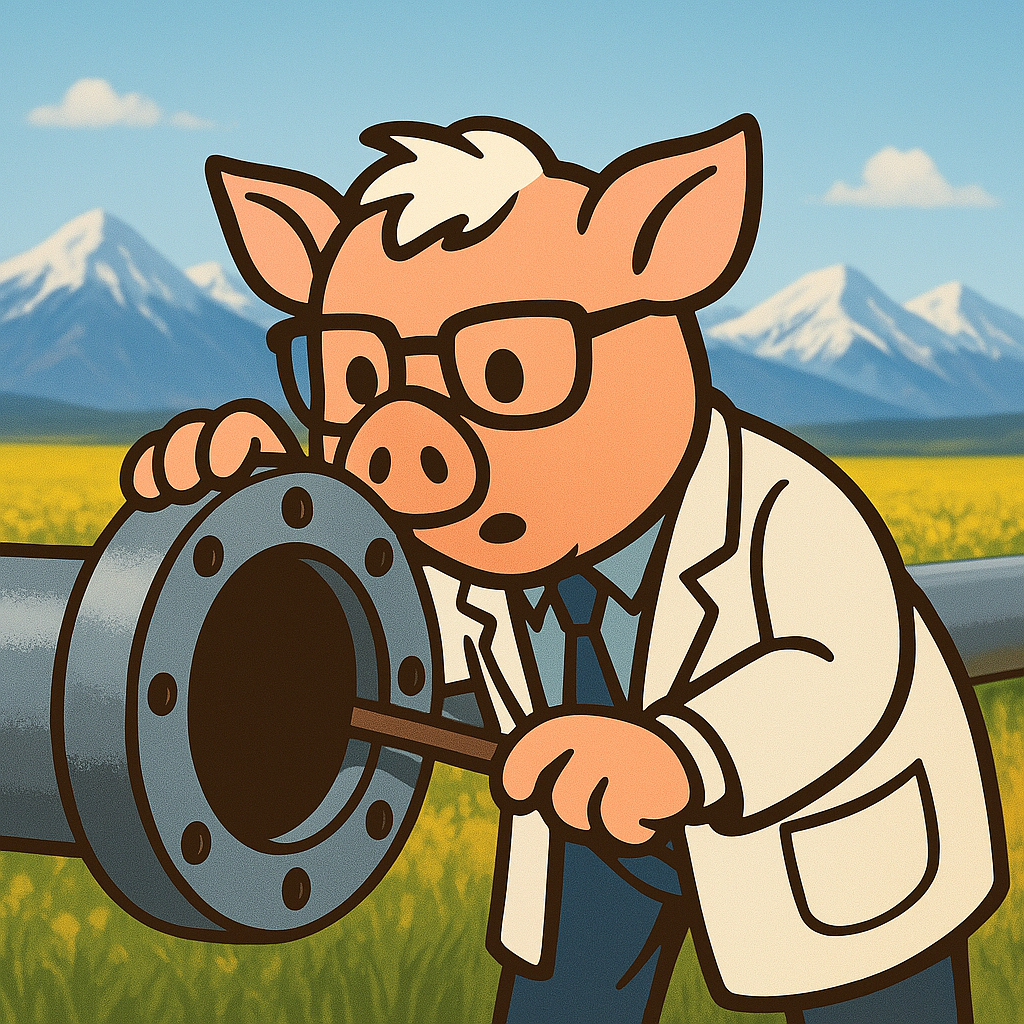 Pig looking into pipe - Future Focus